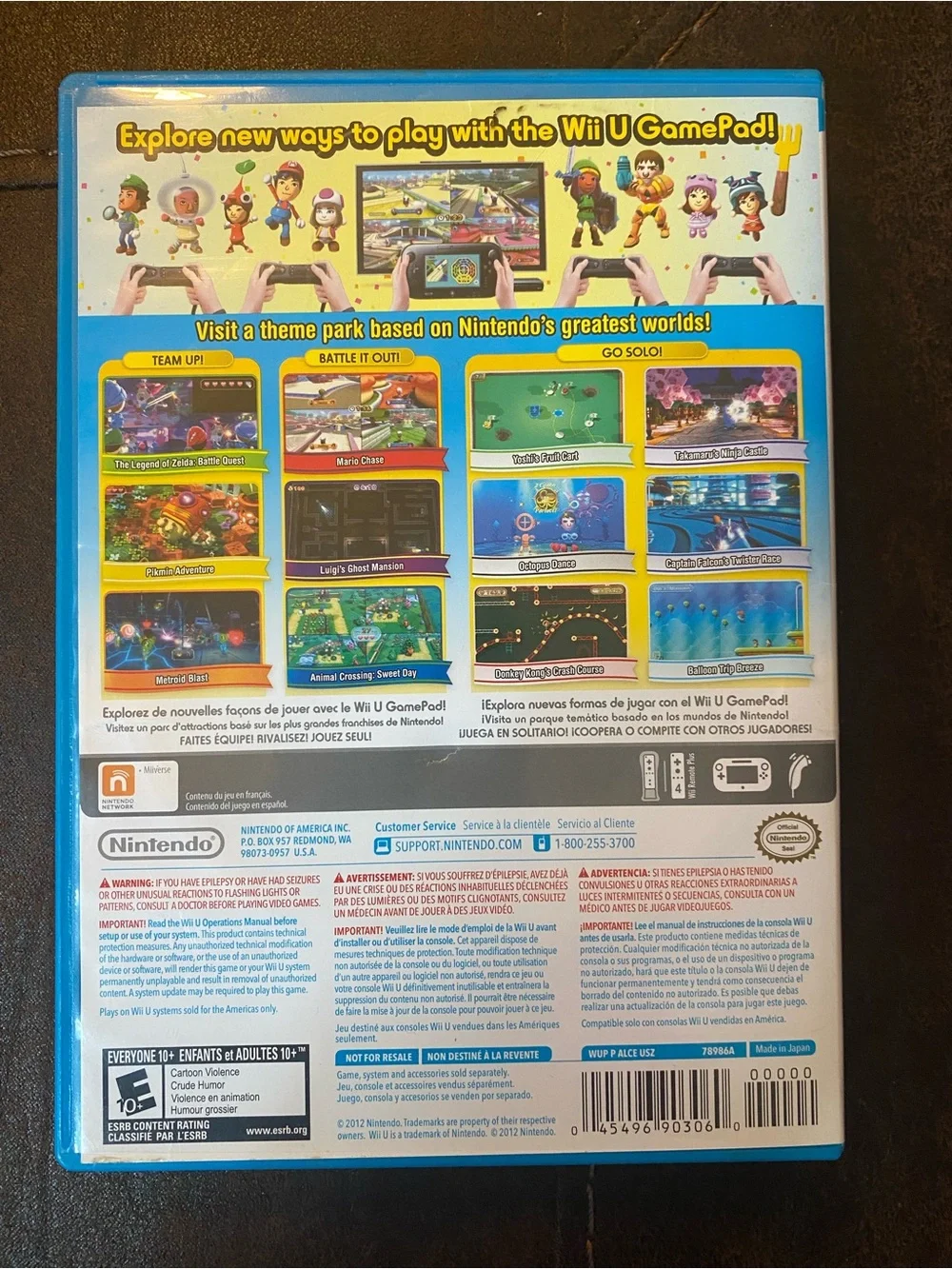 Nintendo Nintendo Land Wii U Action Adventure Party E10+ NTSC-U/C 2012 Manual